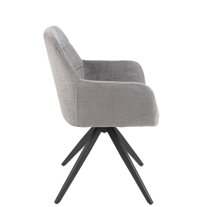 Eetkamerstoel Grijs Acrylic stof 56 cm 56.5x58x85 cm-Eetkamerstoelen-J-Line