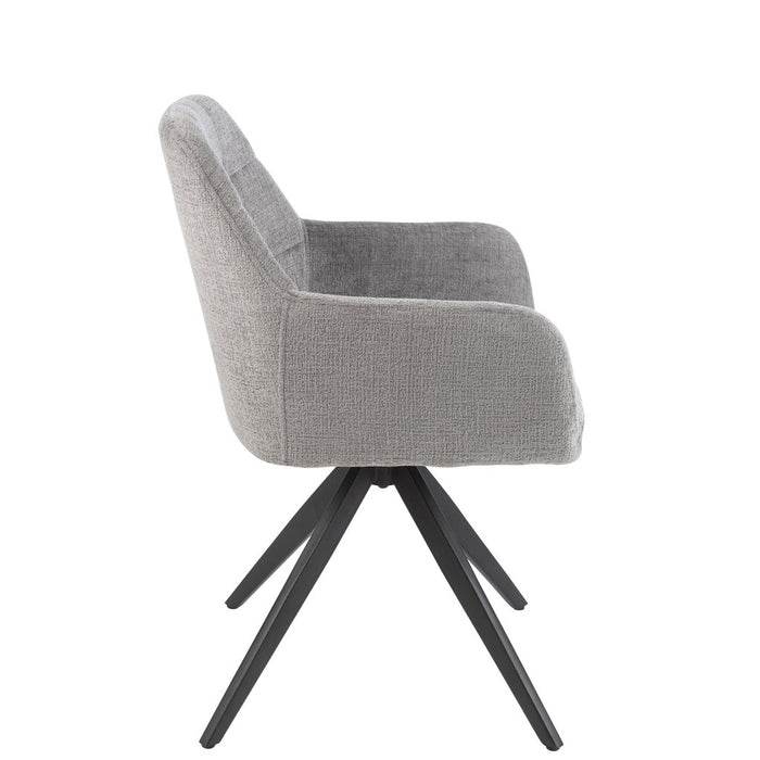 Eetkamerstoel Grijs Acrylic stof 56 cm 56.5x58x85 cm-Eetkamerstoelen-J-Line