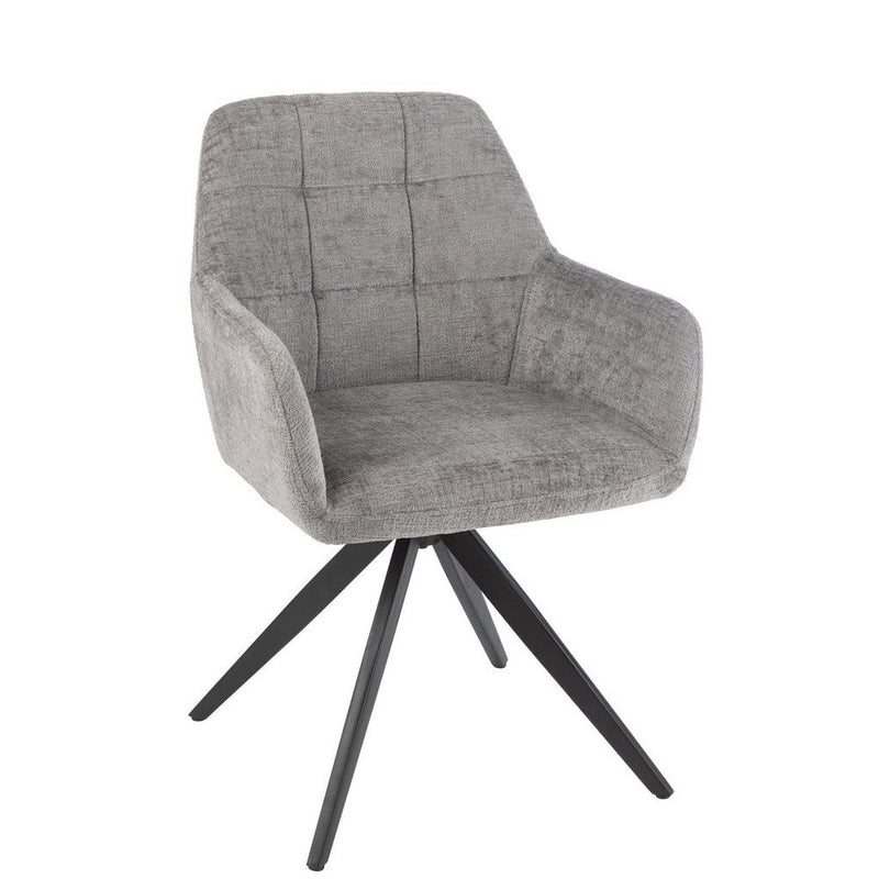 Eetkamerstoel Grijs Acrylic stof 56 cm 56.5x58x85 cm-Eetkamerstoelen-J-Line
