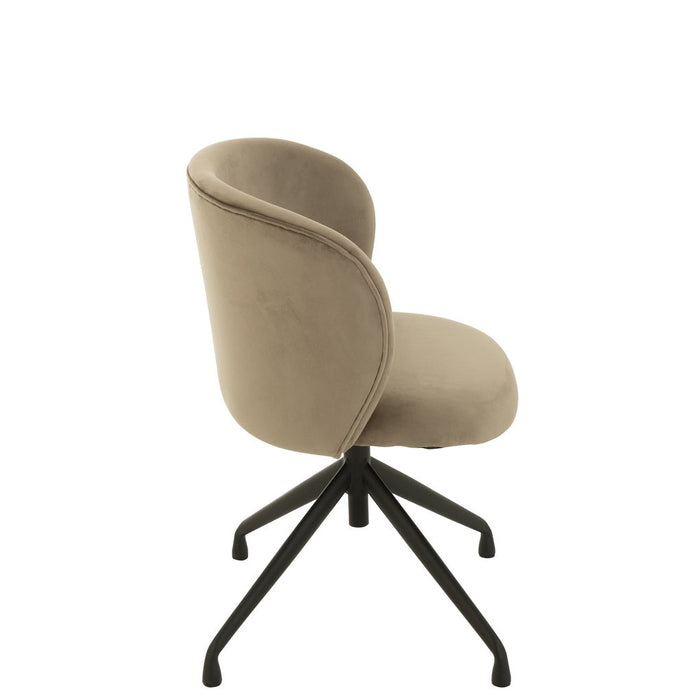 Eetkamerstoel Grijs Metaal 48 cm - Grijs/greige - 35013-Eetkamerstoelen-J-Line