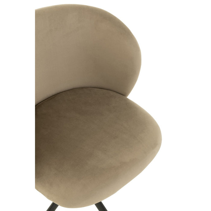 Eetkamerstoel Grijs Metaal 48 cm - Grijs/greige - 35013-Eetkamerstoelen-J-Line