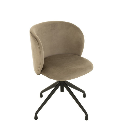 Eetkamerstoel Grijs Metaal 48 cm - Grijs/greige - 35013-Eetkamerstoelen-J-Line