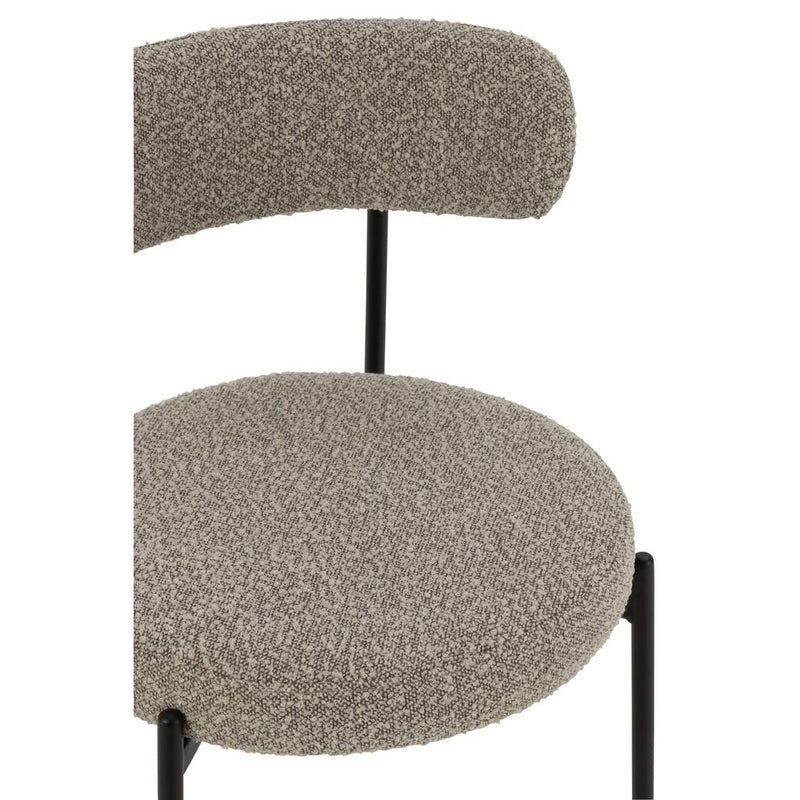 Eetkamerstoel Grijs Metaal 52 cm 52.5x51x76.5 cm-Eetkamerstoelen-J-Line