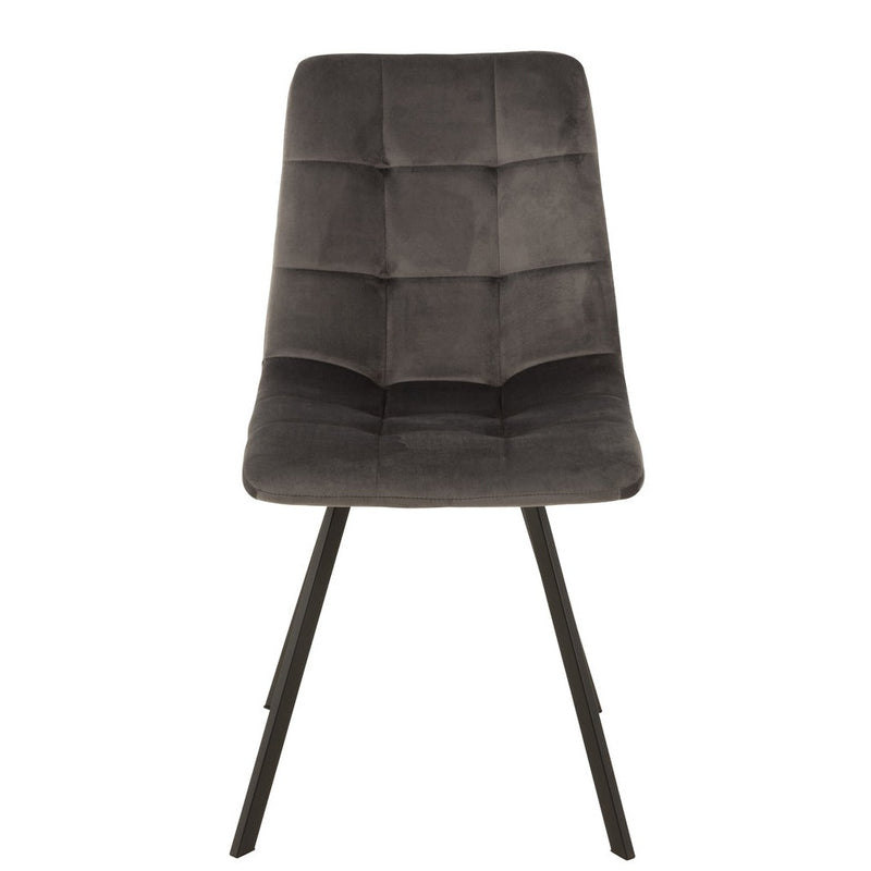 Eetkamerstoel Grijs Metaal 54 cm 54x45x86 cm-Eetkamerstoelen-J-Line