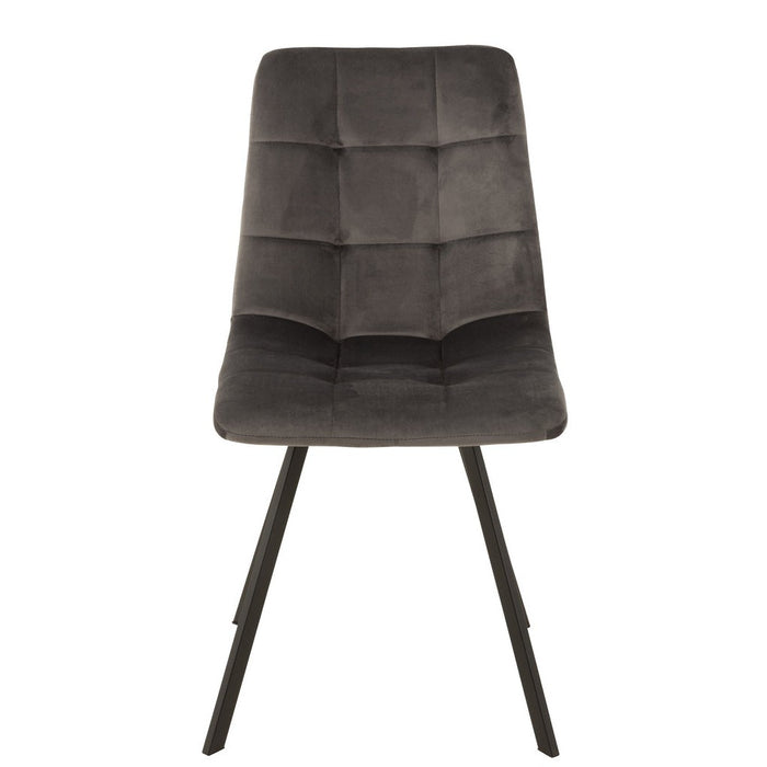 Eetkamerstoel Grijs Metaal 54 cm 54x45x86 cm-Eetkamerstoelen-J-Line