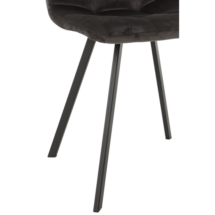 Eetkamerstoel Grijs Polyester 47 cm-Eetkamerstoelen-J-Line
