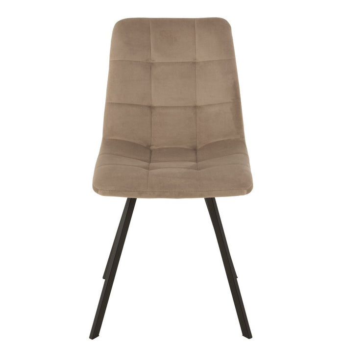 Eetkamerstoel Grijs Polyester 47 cm - Grijs/greige - 15468-Eetkamerstoelen-J-Line