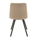 Eetkamerstoel Grijs Polyester 47 cm - Grijs/greige - 15468-Eetkamerstoelen-J-Line