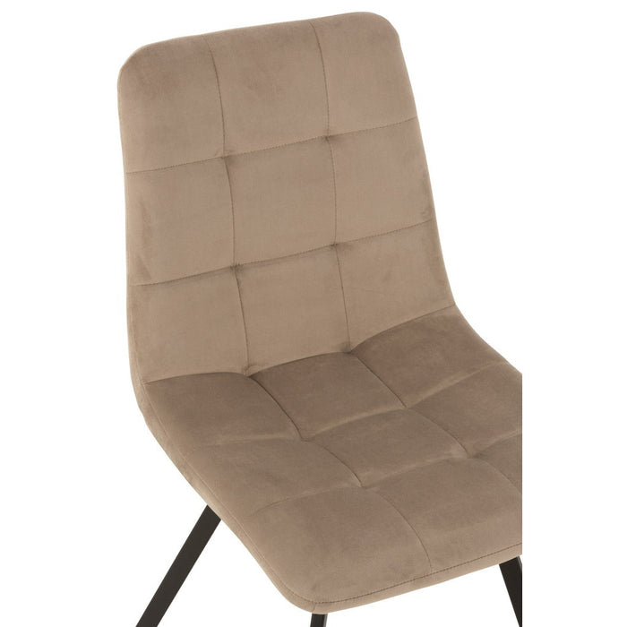 Eetkamerstoel Grijs Polyester 47 cm - Grijs/greige - 15468-Eetkamerstoelen-J-Line