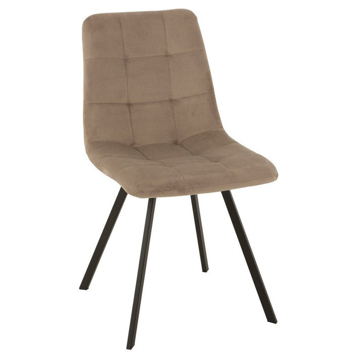 Eetkamerstoel Grijs Polyester 47 cm - Grijs/greige - 15468-Eetkamerstoelen-J-Line