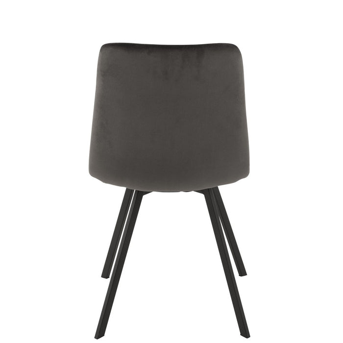 Eetkamerstoel Grijs Polyester 47 cm - Grijs/greige - 15487-Eetkamerstoelen-J-Line