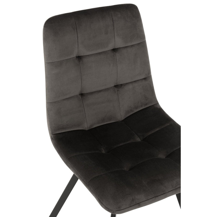 Eetkamerstoel Grijs Polyester 47 cm - Grijs/greige - 15487-Eetkamerstoelen-J-Line