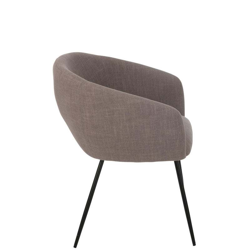 Eetkamerstoel Grijs Stof 62 cm 61x60x75 cm-Eetkamerstoelen-J-Line