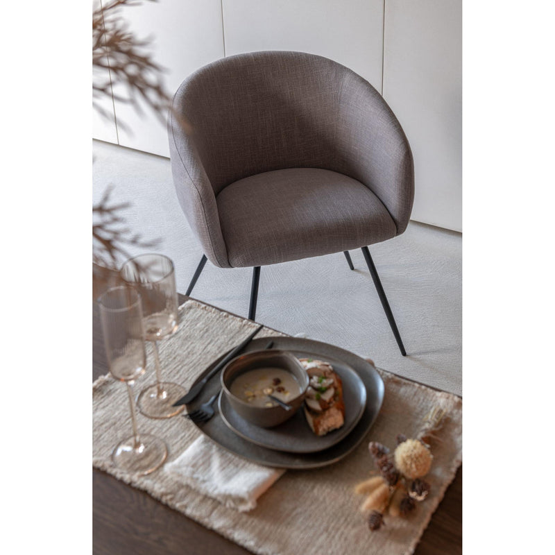 Eetkamerstoel Grijs Stof 62 cm 61x60x75 cm-Eetkamerstoelen-J-Line