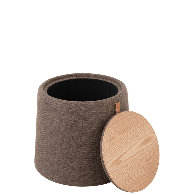 Eetkamerstoel Grijs Stof Rond 42 cm 42x42x43 cm 25047-Poefs-J-Line