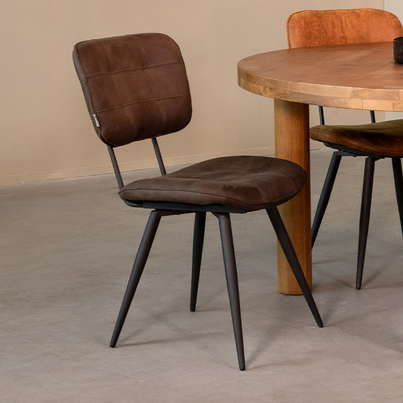 Eetkamerstoel Gus Antraciet Microvezel 49x60x87 cm-Eetkamerstoelen-LABEL51