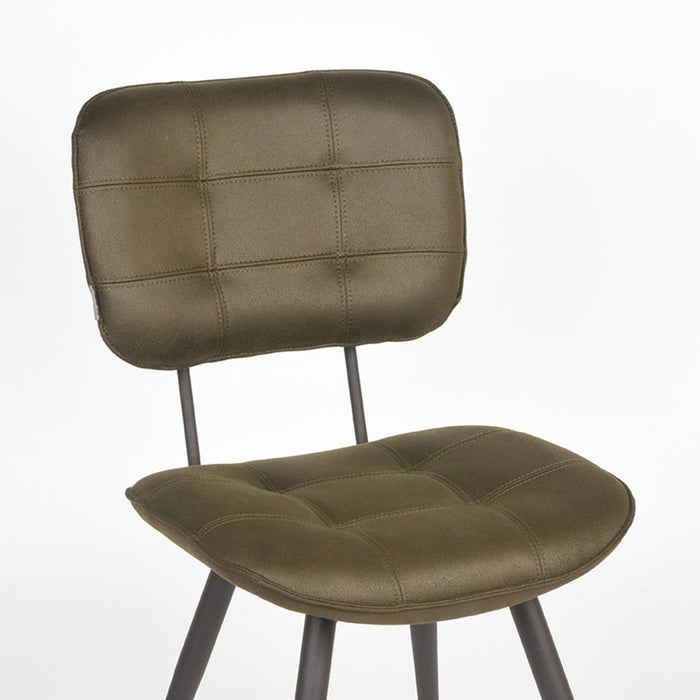 Eetkamerstoel Gus - Army green - Microfiber-Eetkamerstoelen-LABEL51