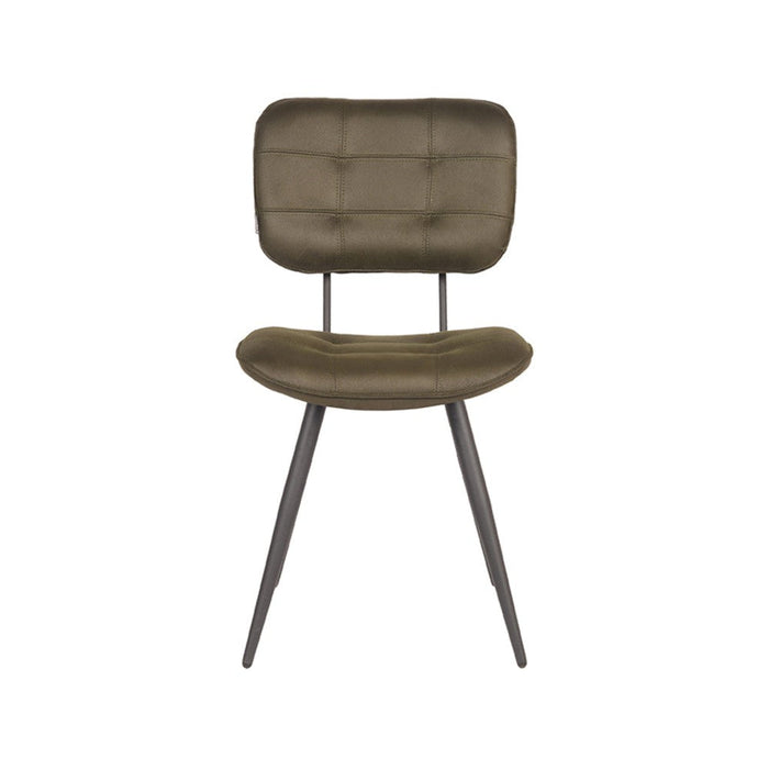 Eetkamerstoel Gus - Army green - Microfiber-Eetkamerstoelen-LABEL51