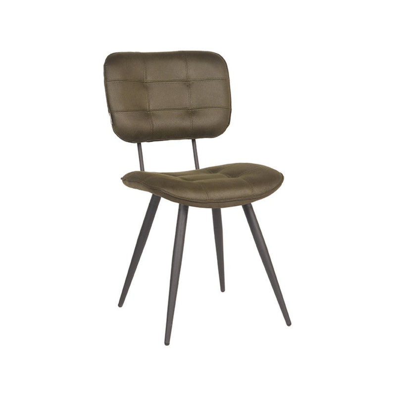 Eetkamerstoel Gus - Army green - Microfiber-Eetkamerstoelen-LABEL51