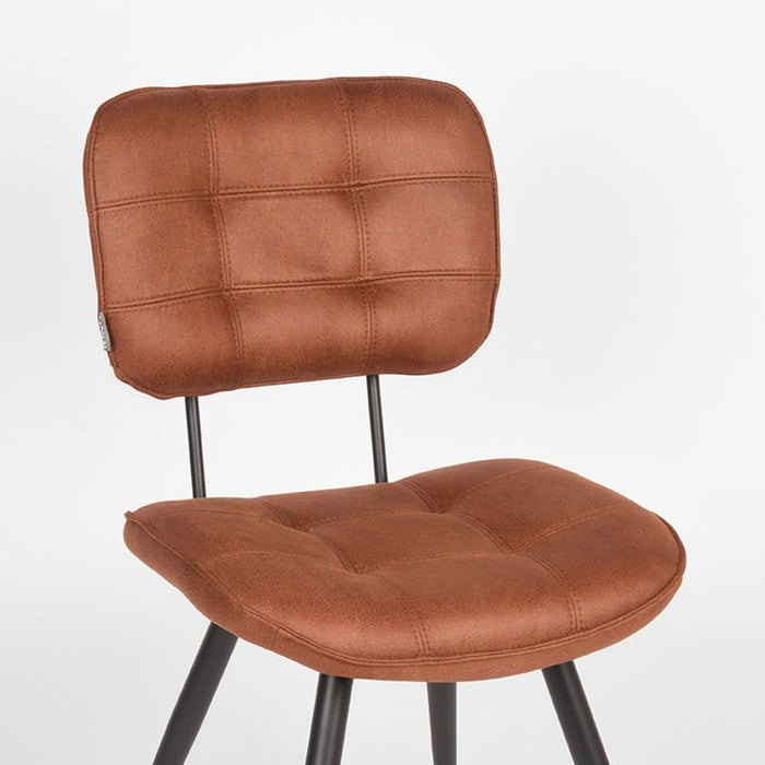 Eetkamerstoel Gus - Cognac - Microfiber-Eetkamerstoelen-LABEL51