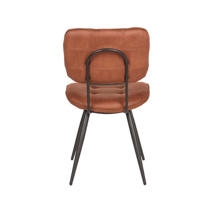 Eetkamerstoel Gus - Cognac - Microfiber-Eetkamerstoelen-LABEL51