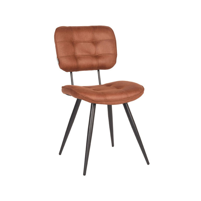 Eetkamerstoel Gus - Cognac - Microfiber-Eetkamerstoelen-LABEL51