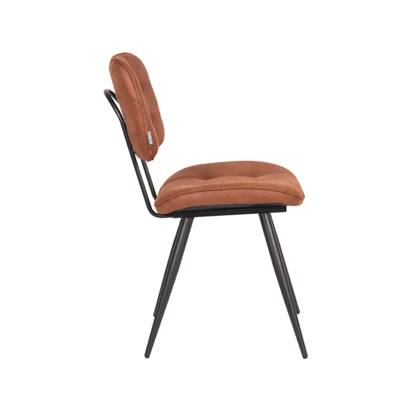 Eetkamerstoel Gus Cognac Microvezel 49x60x87 cm-Eetkamerstoelen-LABEL51