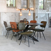 Eetkamerstoel Gus Cognac Microvezel 49x60x87 cm-Eetkamerstoelen-LABEL51