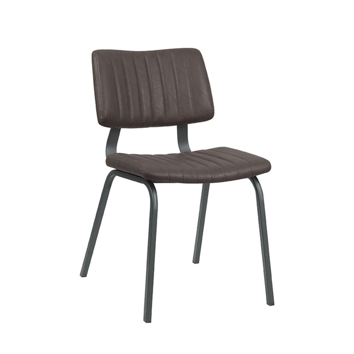 Eetkamerstoel Gusto - Donkerbruin - Kunstleder-Eetkamerstoelen-LABEL51