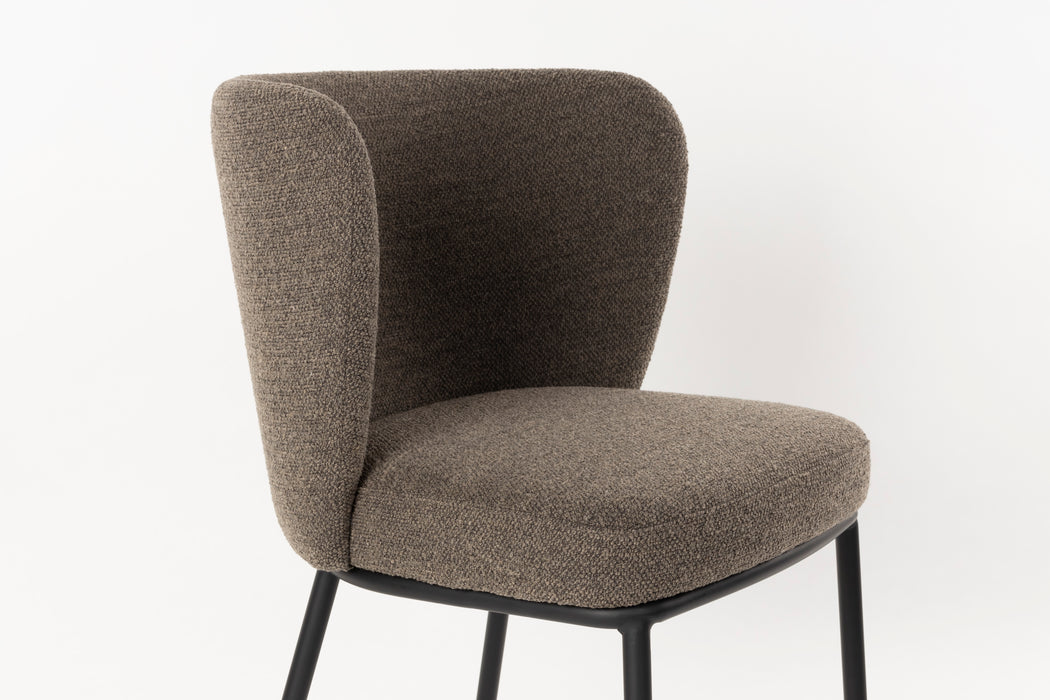 Eetkamerstoel Guus Polyester Bruin 53x55 cm-Fauteuils-Creating Home