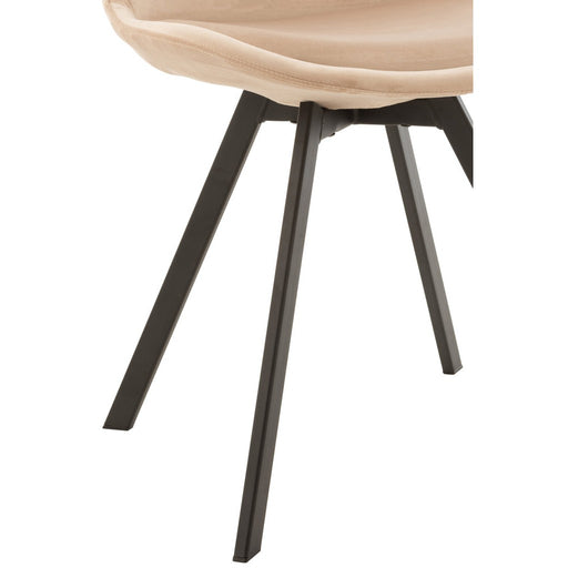 Eetkamerstoel Helene Metaal | Textiel Beige-Eetkamerstoelen-J-Line