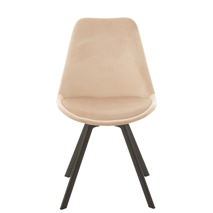 Eetkamerstoel Helene Metaal | Textiel Beige-Eetkamerstoelen-J-Line