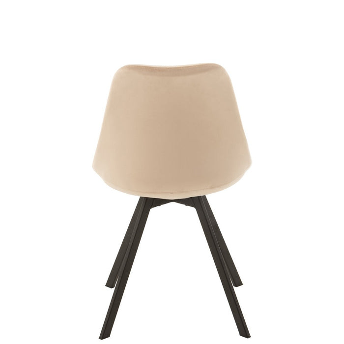 Eetkamerstoel Helene Metaal | Textiel Beige-Eetkamerstoelen-J-Line