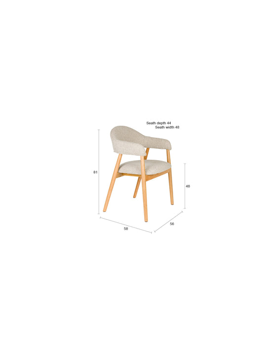 Eetkamerstoel Indy Polyester Bruin 54x56 H81 cm SKU 1000582