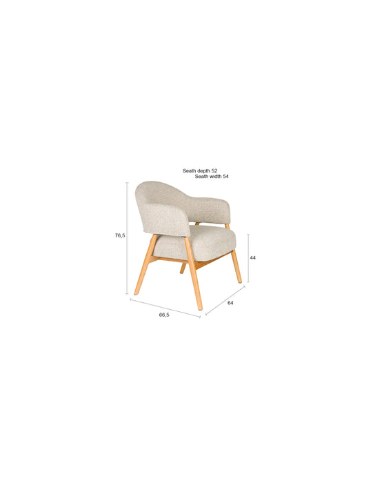 Eetkamerstoel Indy Polyester Bruin 54x56 H81 cm SKU 1000583