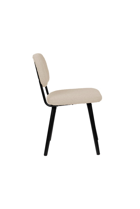 Eetkamerstoel Jake Off White Bouclé Polyacrylic Wit 56x46 cm-Eetkamerstoelen-Creating Home
