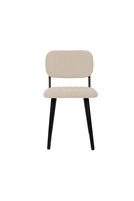 Eetkamerstoel Jake Off White Bouclé Polyacrylic Wit 56x46 cm-Fauteuils-Creating Home