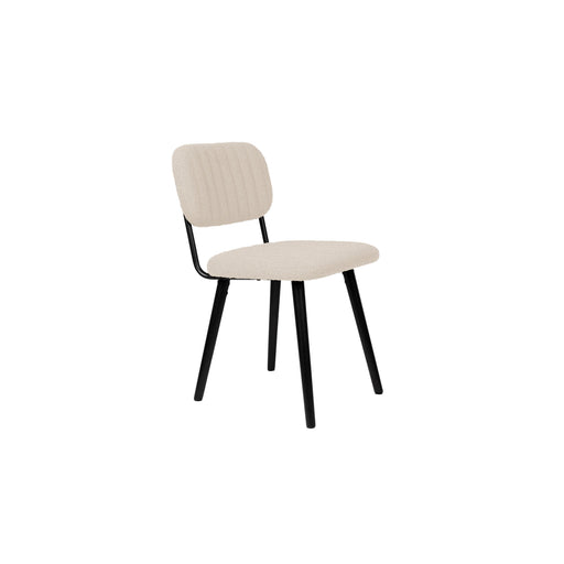Eetkamerstoel Jake Off White Bouclé Polyacrylic Wit 56x46 cm-Fauteuils-Creating Home