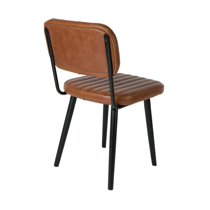 Eetkamerstoel Jake Worn PU Leather Bruin 58x46 cm-Eetkamerstoelen-Creating Home