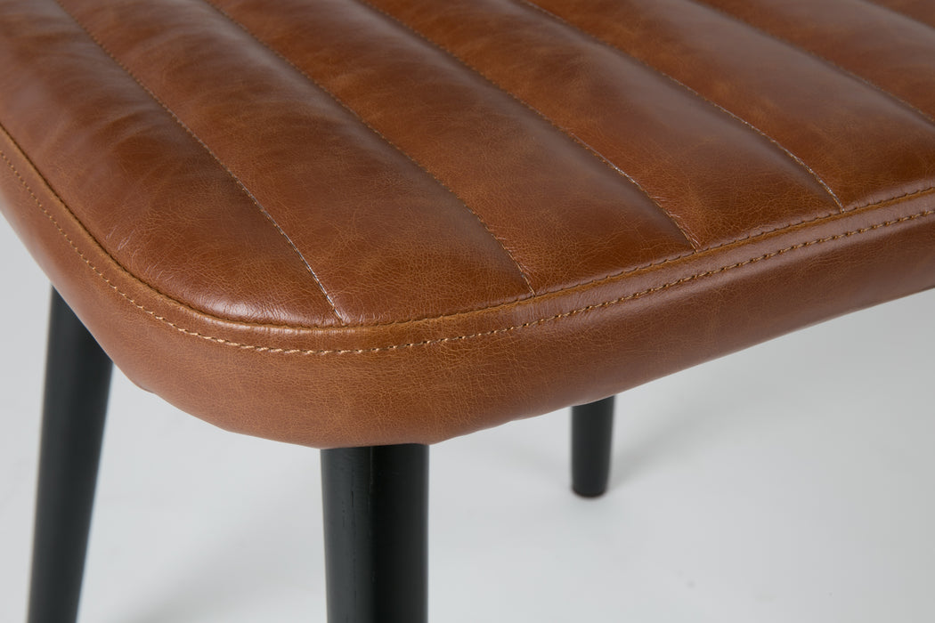 Eetkamerstoel Jake Worn PU Leather Bruin 58x46 cm-Eetkamerstoelen-Creating Home