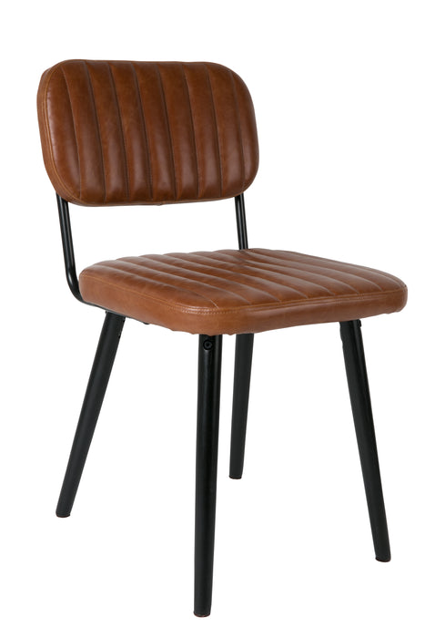 Eetkamerstoel Jake Worn PU Leather Bruin 58x46 cm-Fauteuils-Creating Home