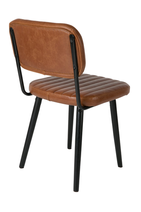 Eetkamerstoel Jake Worn PU Leather Bruin 58x46 cm-Fauteuils-Creating Home
