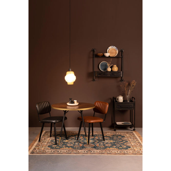 Eetkamerstoel Jake Worn PU Leather Zwart 58x46 cm-Eetkamerstoelen-Creating Home