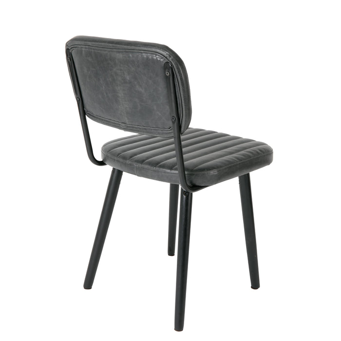 Eetkamerstoel Jake Worn PU Leather Zwart 58x46 cm-Eetkamerstoelen-Creating Home