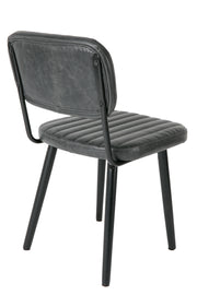 Eetkamerstoel Jake Worn PU Leather Zwart 58x46 cm-Eetkamerstoelen-Creating Home