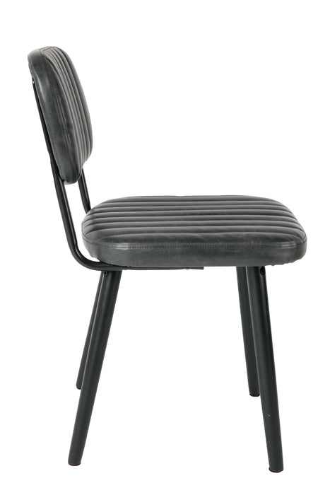 Eetkamerstoel Jake Worn PU Leather Zwart 58x46 cm-Eetkamerstoelen-Creating Home