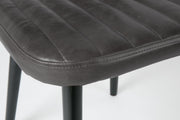 Eetkamerstoel Jake Worn PU Leather Zwart 58x46 cm-Eetkamerstoelen-Creating Home