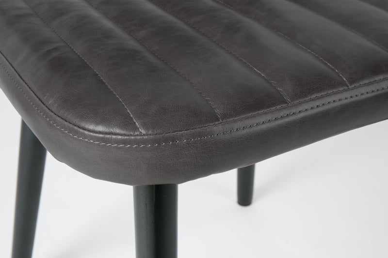 Eetkamerstoel Jake Worn PU Leather Zwart 58x46 cm-Eetkamerstoelen-Creating Home