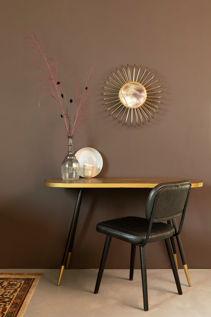 Eetkamerstoel Jake Worn PU Leather Zwart 58x46 cm-Eetkamerstoelen-Creating Home