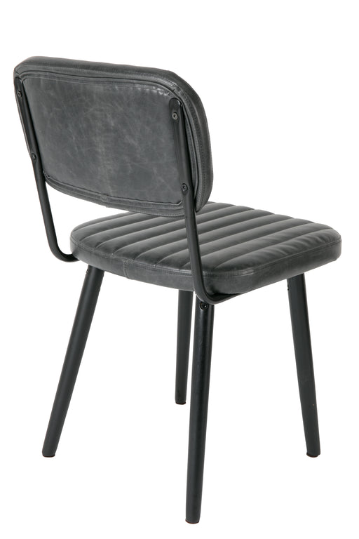Eetkamerstoel Jake Worn PU Leather Zwart 58x46 cm-Fauteuils-Creating Home